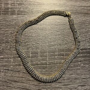 🌺5/$15🌺 Elegant Gold and White Rhinestone Women's Chocked Necklace Preloved